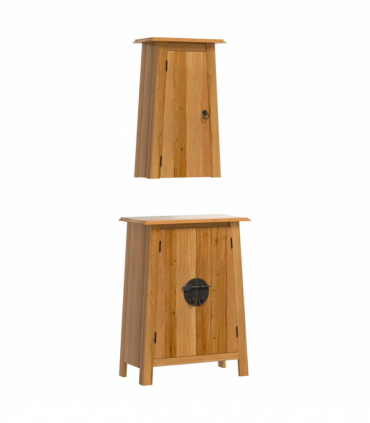 vidaXL 2 Piece Bathroom Furniture Set Solid Wood Pine