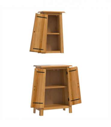 vidaXL 2 Piece Bathroom Furniture Set Solid Wood Pine