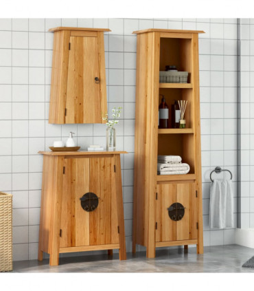 vidaXL 3 Piece Bathroom Furniture Set Solid Wood Pine