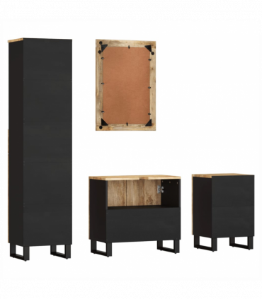 vidaXL 4 Piece Bathroom Furniture Set Solid Wood Mango