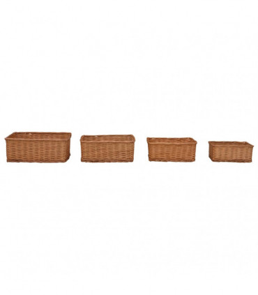 vidaXL 4 Piece Nesting Basket Set Brown Willow