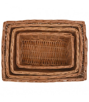 vidaXL 4 Piece Nesting Basket Set Brown Willow
