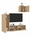 vidaXL 4 Piece TV Wall Units Sonoma Oak Engineered Wood
