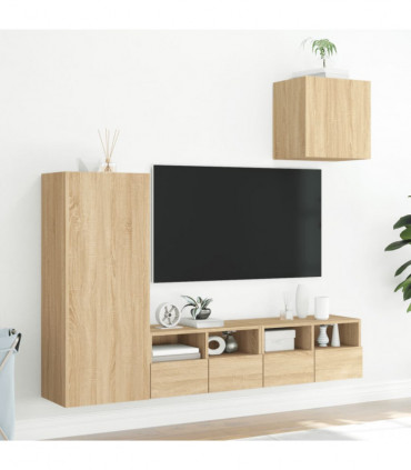vidaXL 4 Piece TV Wall Units Sonoma Oak Engineered Wood