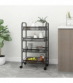 vidaXL 4-Tier Kitchen Trolley Black 46x26x85 cm Iron