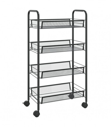 vidaXL 4-Tier Kitchen Trolley Black 46x26x85 cm Iron