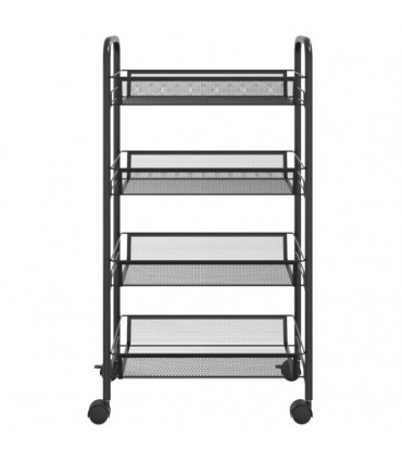 vidaXL 4-Tier Kitchen Trolley Black 46x26x85 cm Iron