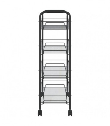 vidaXL 4-Tier Kitchen Trolley Black 46x26x85 cm Iron