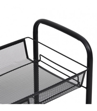 vidaXL 4-Tier Kitchen Trolley Black 46x26x85 cm Iron