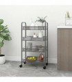 vidaXL 4-Tier Kitchen Trolley Grey 46x26x85 cm Iron