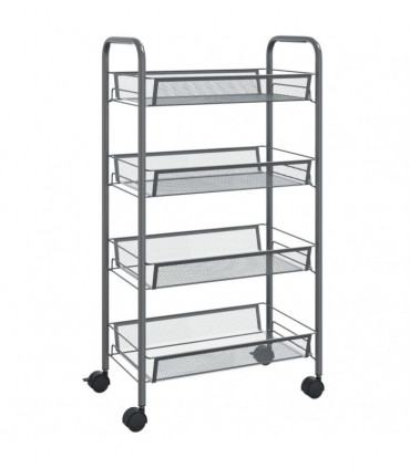 vidaXL 4-Tier Kitchen Trolley Grey 46x26x85 cm Iron