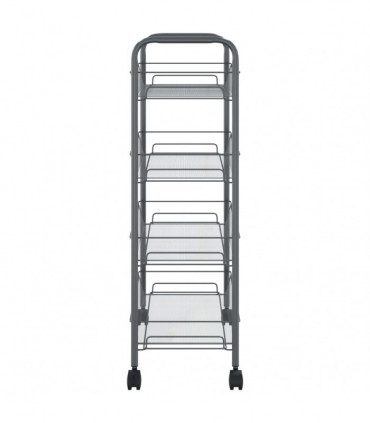 vidaXL 4-Tier Kitchen Trolley Grey 46x26x85 cm Iron