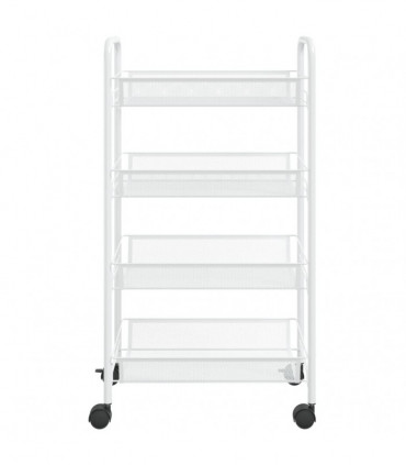 vidaXL 4-Tier Kitchen Trolley White 46x26x85 cm Iron