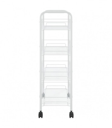 vidaXL 4-Tier Kitchen Trolley White 46x26x85 cm Iron