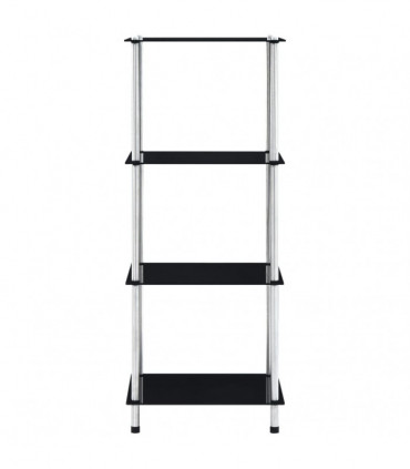 vidaXL 4-Tier Shelf Black 40x40x100 cm Tempered Glass