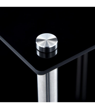 vidaXL 4-Tier Shelf Black 40x40x100 cm Tempered Glass