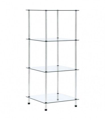 vidaXL 4-Tier Shelf Transparent 40x40x100 cm Tempered Glass