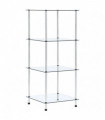 vidaXL 4-Tier Shelf Transparent 40x40x100 cm Tempered Glass