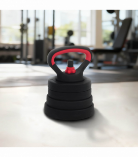 vidaXL 4-in-1 Dumbbell Set Black and Red 121 x 19.5 x 19.5 cm