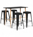 vidaXL 5 Piece Bar Set Black