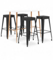 vidaXL 5 Piece Bar Set White and Black