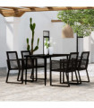 vidaXL 5 Piece Garden Dining Set Black