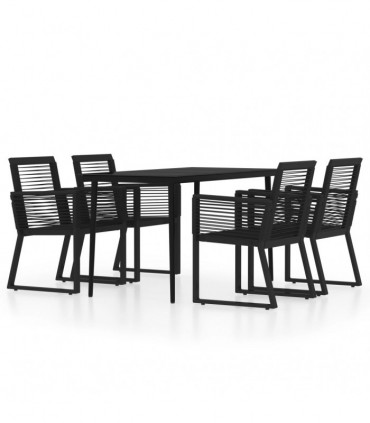 vidaXL 5 Piece Garden Dining Set Black