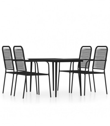 vidaXL 5 Piece Garden Dining Set Black