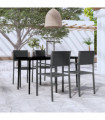 vidaXL 5 Piece Garden Dining Set Black