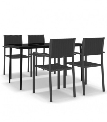 vidaXL 5 Piece Garden Dining Set Black