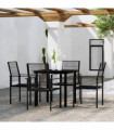 vidaXL 5 Piece Garden Dining Set Black
