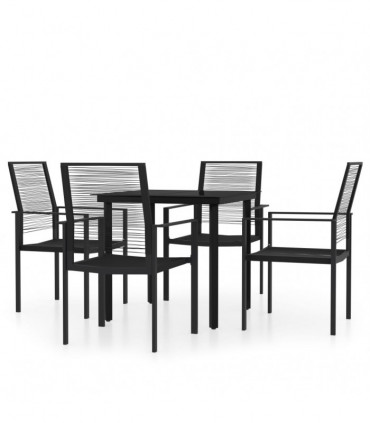 vidaXL 5 Piece Garden Dining Set Black