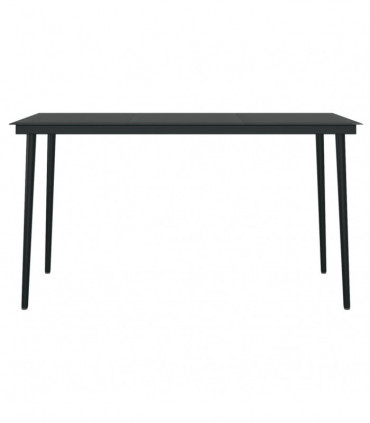 vidaXL 5 Piece Garden Dining Set Black