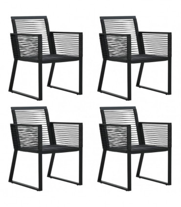 vidaXL 5 Piece Garden Dining Set Black PVC Rattan