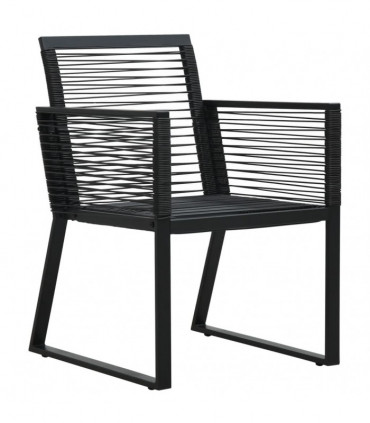 vidaXL 5 Piece Garden Dining Set Black PVC Rattan