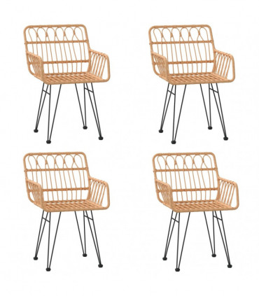 vidaXL 5 Piece Garden Dining Set Poly Rattan