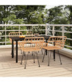 vidaXL 5 Piece Garden Dining Set Poly Rattan
