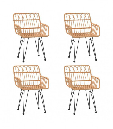 vidaXL 5 Piece Garden Dining Set Poly Rattan