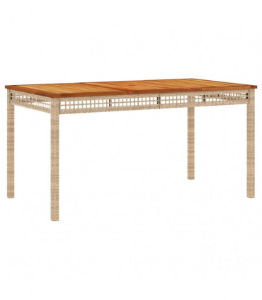 vidaXL 5 Piece Garden Dining Set with Cushions Beige Poly Rattan