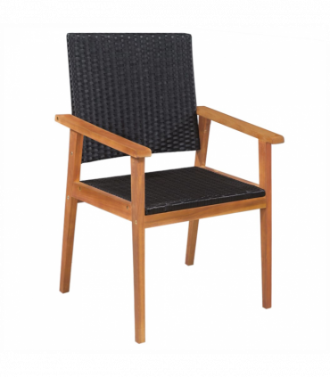 vidaXL 5 Piece Outdoor Dining Set Poly Rattan Black and Brown