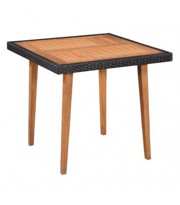 vidaXL 5 Piece Outdoor Dining Set Poly Rattan Black and Brown