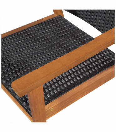 vidaXL 5 Piece Outdoor Dining Set Poly Rattan Black and Brown