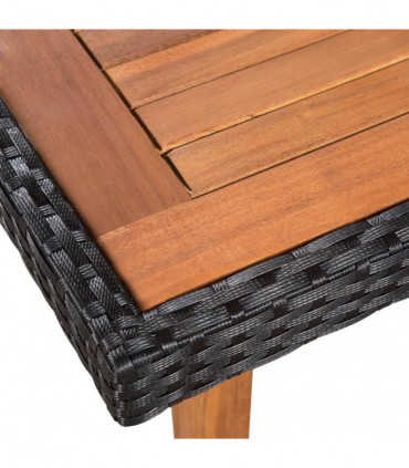 vidaXL 5 Piece Outdoor Dining Set Poly Rattan Black and Brown