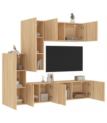 vidaXL 5 Piece TV Wall Units Sonoma Oak Engineered Wood