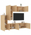 vidaXL 5 Piece TV Wall Units Sonoma Oak Engineered Wood