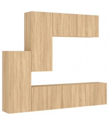 vidaXL 5 Piece TV Wall Units Sonoma Oak Engineered Wood