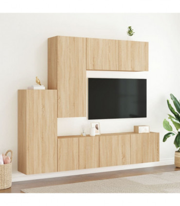 vidaXL 5 Piece TV Wall Units Sonoma Oak Engineered Wood