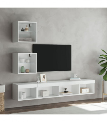 vidaXL 5 Piece TV Wall Units with LED White Engineered Wood