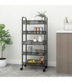 vidaXL 5-Tier Kitchen Trolley Black 46x26x105 cm Iron