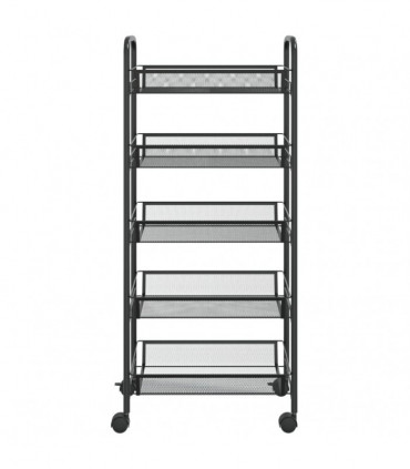 vidaXL 5-Tier Kitchen Trolley Black 46x26x105 cm Iron
